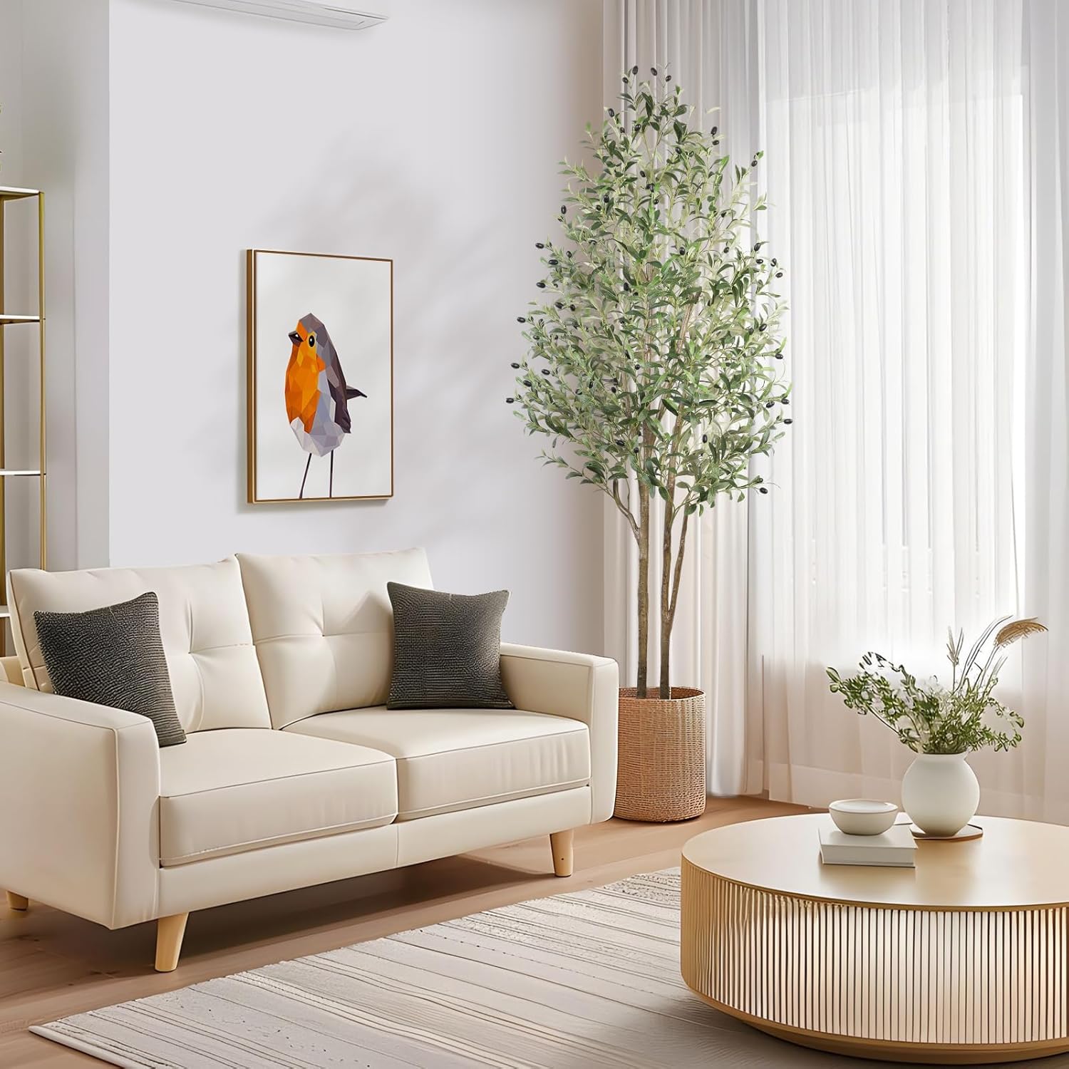 Alupssuc Olive Tree Artificial Plants with Lifelike Olive Leaves, Outdoor Indoor Fake Plants for Home Living Room Bedroom Balcony Corner Office Garden Decor, 180CM - Image 10