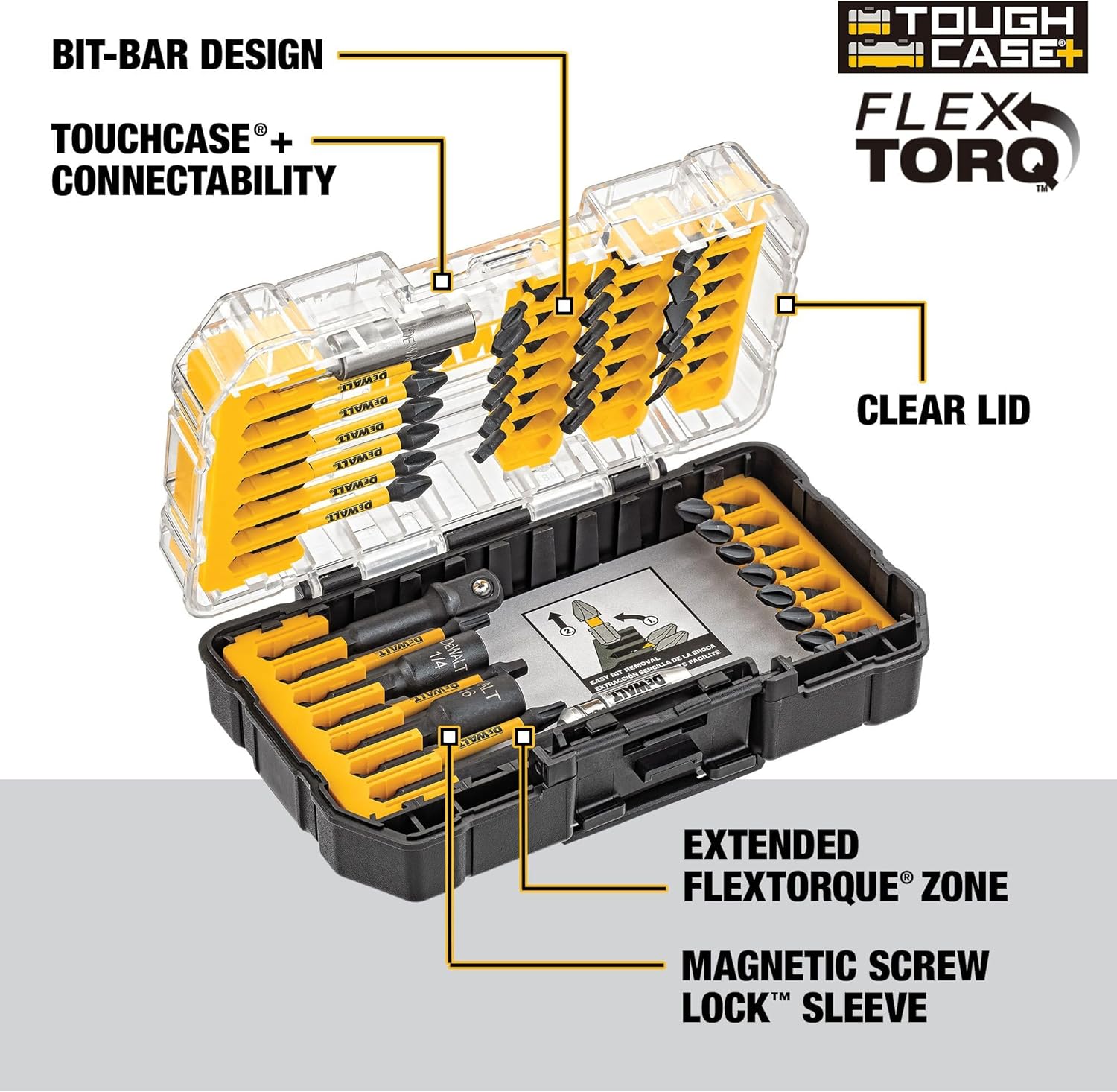 Screwdriver Bit Set, 40 Pcs. Impact Ready, FlexTorq Impact Driver Bit Set with Storage Case (DWA2T40IR) - Image 5